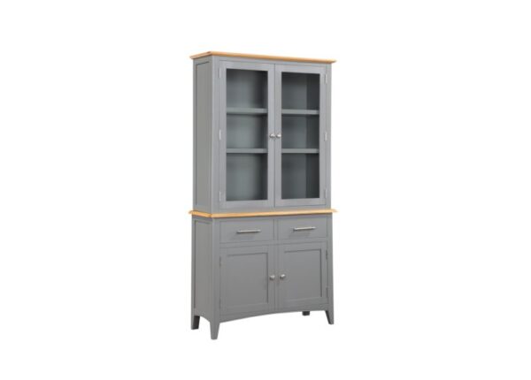 Rossmore Buffet Display Cabinet Solid Oak in Slate Grey to buy online UK and Ireland delivery or visit The Urban Company Newry