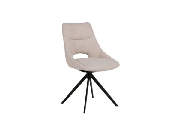 Barefoot Swivel Dining Chair with Cream Boucle Fabric Upholstery at The Urban Company Newry UK and Ireland delivery