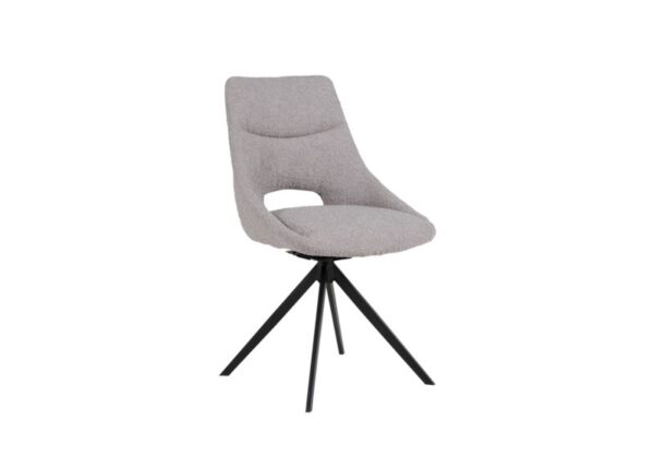 Barefoot Swivel Dining Chair with Grey Boucle Fabric Upholstery at The Urban Company Newry UK and Ireland delivery