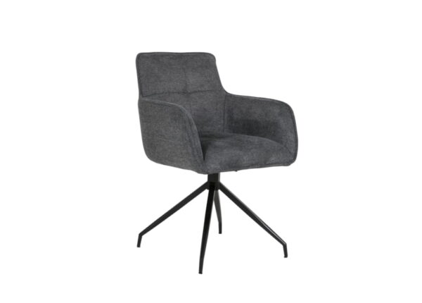 Theo Swivel Dining Chair Charcoal Flatweave Fabric Upholstery at The Urban Company Newry UK and Ireland delivery