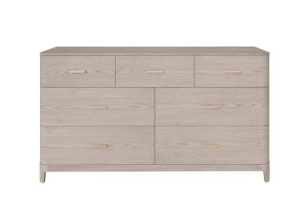 Zahra 7 Drawer Chest of Drawers in Cream Ash Wood Veneer at The Urban Company Newry UK and Ireland delivery