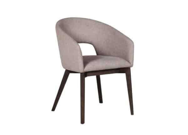 Melbourne Dining Chair Latte Fabric Upholstery and Dark Wooden Legs at The Urban Company Newry buy online UK and Ireland delivery