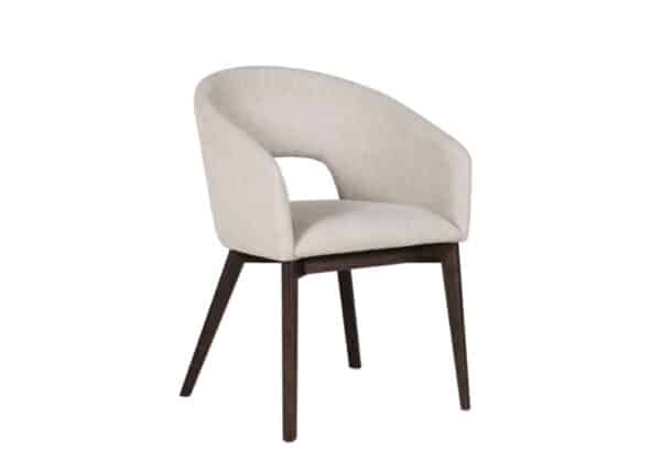 Melbourne Dining Chair Natural Fabric Upholstery and Dark Wooden Legs at The Urban Company Newry buy online UK and Ireland delivery