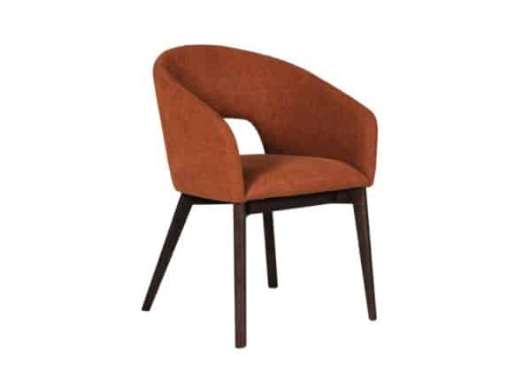 Melbourne Dining Chair Rust Fabric Upholstery and Dark Wooden Legs at The Urban Company Newry buy online UK and Ireland delivery