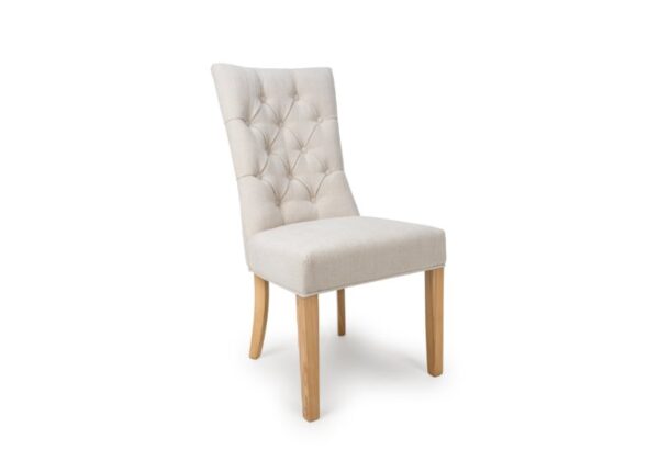 Eaton Linen Colour Fabric Upholstery Button Back Dining Chair at The Urban Company Newry buy online UK and Ireland delivery