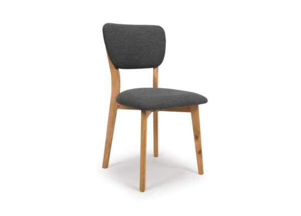 Jenson Dining Chair Oak Frame with Grey Fabric Upholstery at The Urban Company Newry buy online UK and Ireland delivery