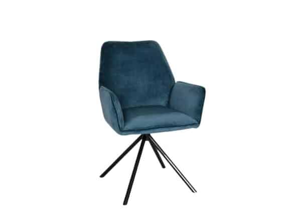 Uno Swivel Dining Chair with Blue Velvet Fabric Upholstery at The Urban Company Newry UK and Ireland delivery