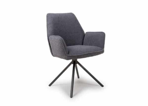 Uno Swivel Dining Chair with Grey Boucle Fabric Upholstery at The Urban Company Newry UK and Ireland delivery