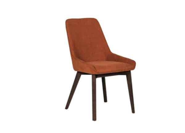 Axton Dining Chair Rust Fabric Upholstery and Dark Wooden Legs at The Urban Company Newry buy online UK and Ireland delivery