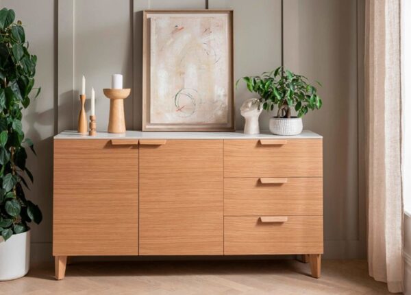 Evie Large Sideboard 2 Doors 3 Drawers Sintered Stone Top at The Urban Company Newry buy online UK and Ireland delivery - room set