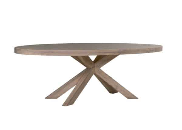 Hampton Large Oval Dining Table 2350mm Smoked Oak Veneer Top and Solid Oak Legs at The Urban Company Newry buy online UK and Ireland delivery