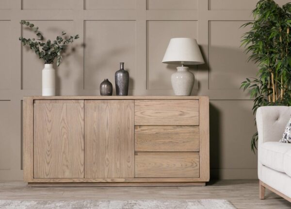 Falun Large Sideboard 2 Door 3 Drawer in Smoked Oak Veneer at The Urban Company Newry buy online UK and Ireland delivery - lifestyle