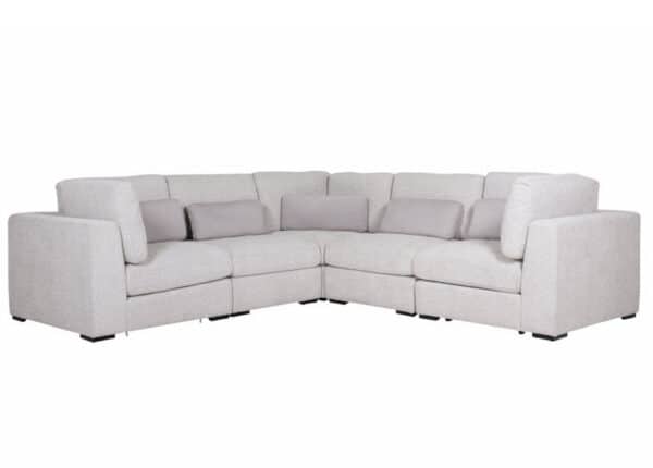 Oslo Modular Corner Sofa 2 and 2 Light Grey Chenille Fabric Upholstery at The Urban Company Newry buy online UK and Ireland delivery-st