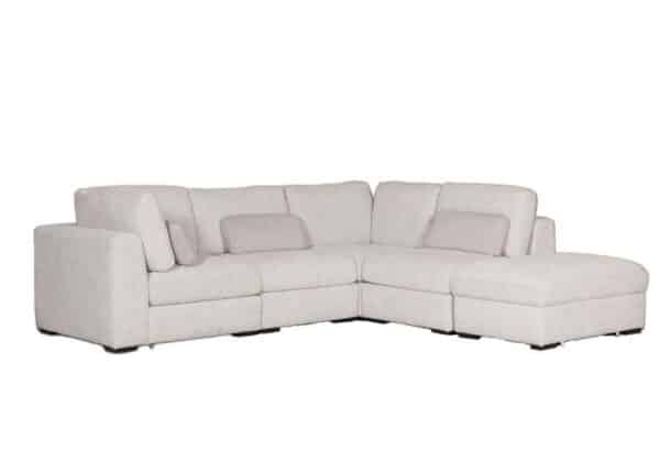 Oslo Modular Corner Sofa Right Hand Facing Open Chaise Light Grey Chenille Fabric Upholstery at The Urban Company Newry buy online UK and Ireland delivery-hl