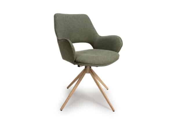 Perth Swivel Dining Chair Sage Green Upholstery at The Urban Company Newry buy online UK and Ireland delivery - front view