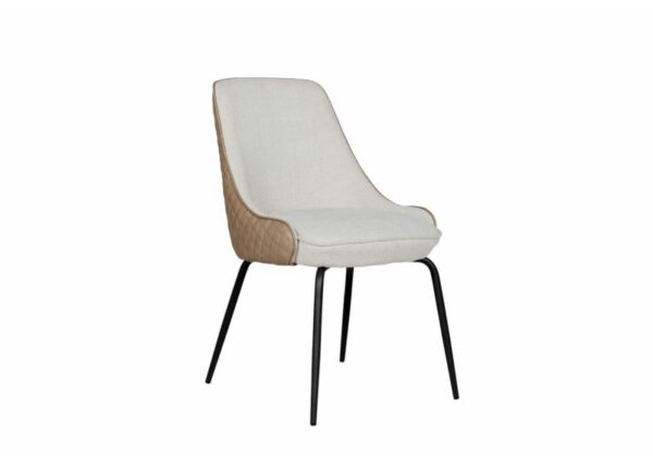 Sadia Dining Chair Biscuit Colour Faux Leather and Fabric Upholstery The Urban Company Newry buy online UK and Ireland delivery