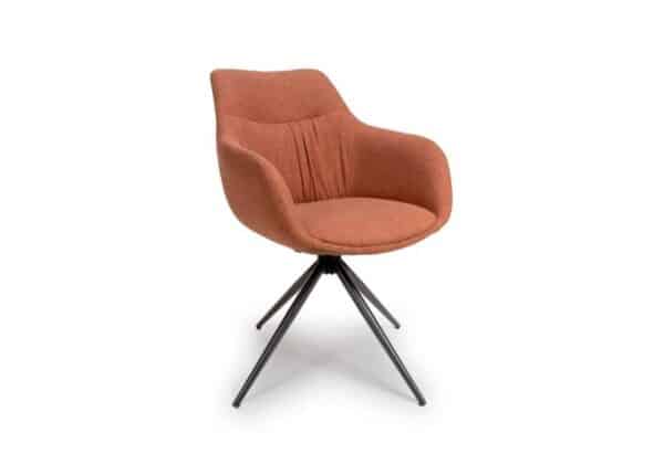 Boden Swivel Dining Chair Carver Style in Brick Orange Fabric at The Urban Company Newry buy online UK and Ireland delivery