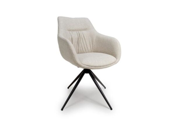 Boden Swivel Dining Chair Carver Style in Neutral Fabric at The Urban Company Newry buy online UK and Ireland delivery