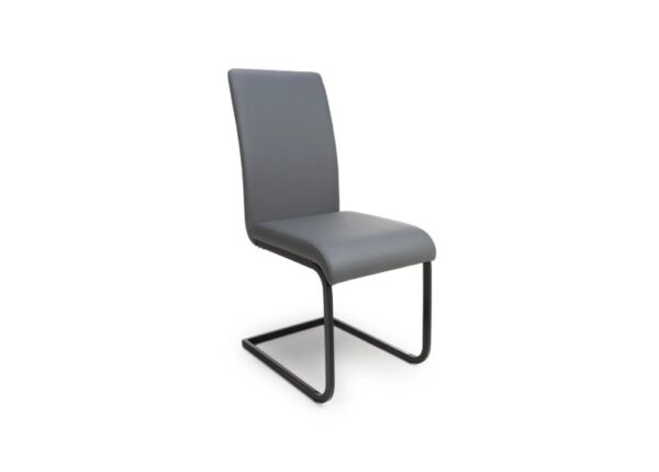 Loft Dining Chair Grey Faux Leather Upholstery and Black Cantilever Frame at The Urban Company Newry buy online UK and Ireland delivery