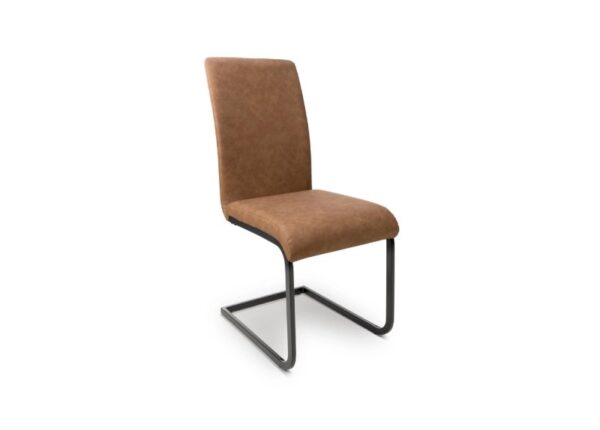 Loft Dining Chair Tan Faux Leather Upholstery and Black Cantilever Frame at The Urban Company Newry buy online UK and Ireland delivery