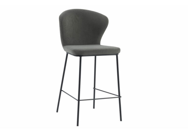 Shea Kitchen Counter Stool Dark Grey Fabric Upholstery at The Urban Company Newry buy online UK and Ireland delivery