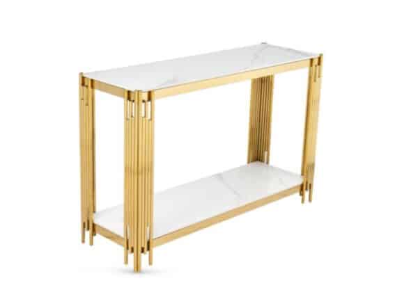 Belini Console Table Classic Gold Frame with Sinitered Stone Tops at The Urban Company Newry buy online UK and Ireland delivery