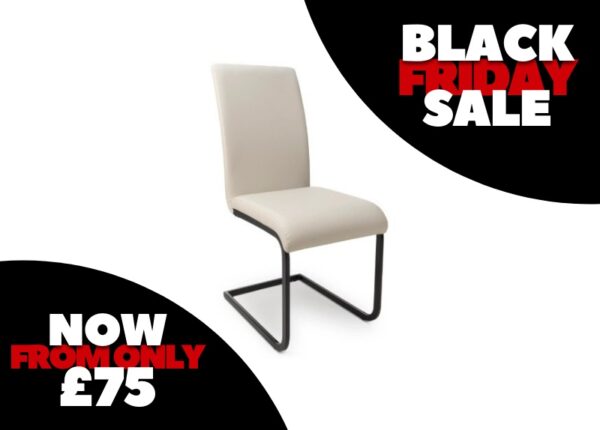 Loft Dining Chair Taupe Faux Leather Upholstery Special Offer at The Urban Company Newry buy online UK and Ireland delivery