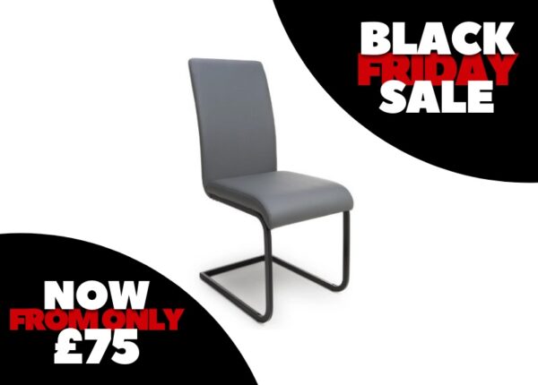 Loft Grey Dining Chair Faux Leather Upholstery Special Discounted Offer at The Urban Company Newry buy online UK and Ireland delivery.jpg