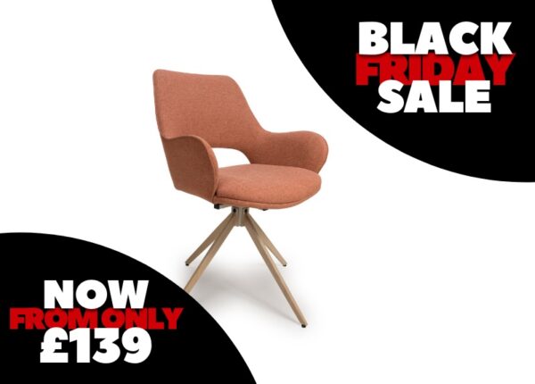 Perth Brick Orange Swivel Dining Chair Special Offer at The Urban Company Newry buy online UK and Ireland delivery