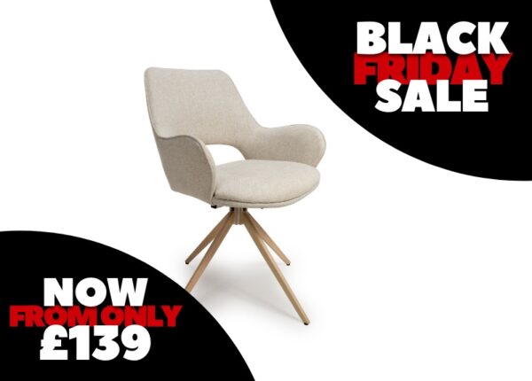 Perth Natural White Swivel Dining Chair Special Offer at The Urban Company Newry buy online UK and Ireland delivery