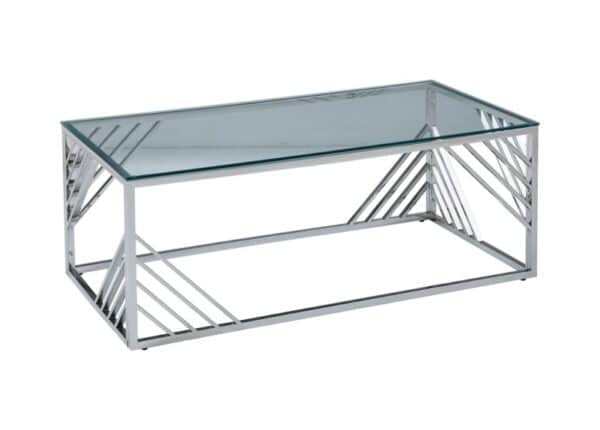 Serene Coffee Table Stainless Steel with Clear Glass Top at The Urban Company Newry buy online Uk and Ireland delivery